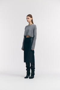 Deconstructed Round Neck Knit Top