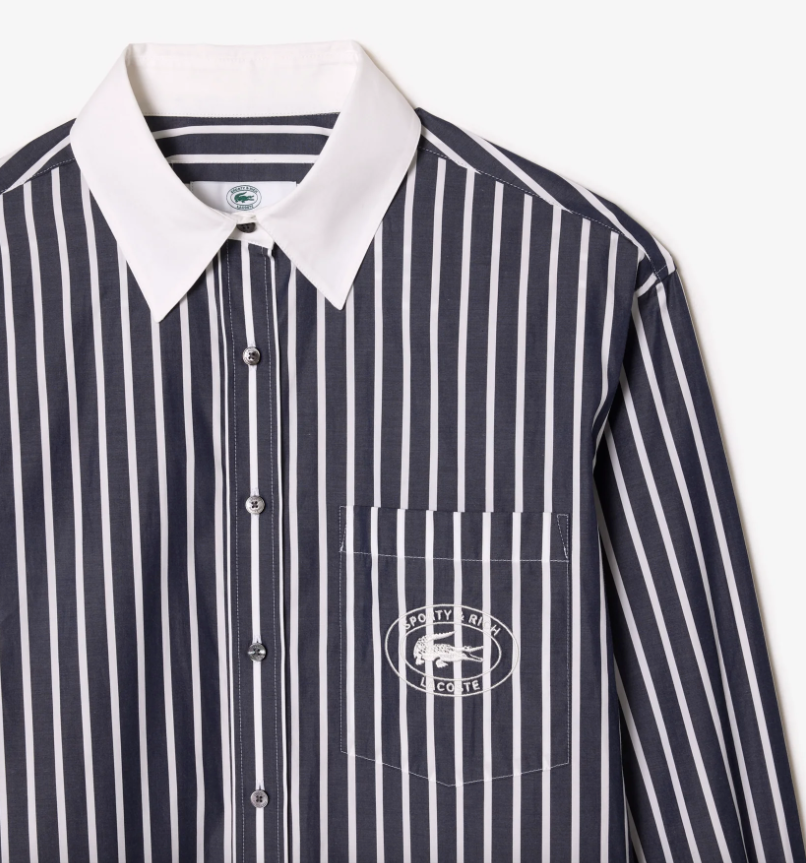 Sporty&Rich x Lacoste Striped Poplin Shirt