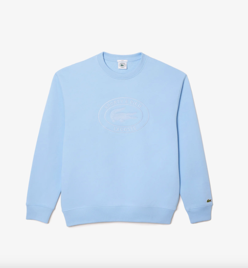 Sporty&Rich x Lacoste Oval Logo Embroidered Crewneck