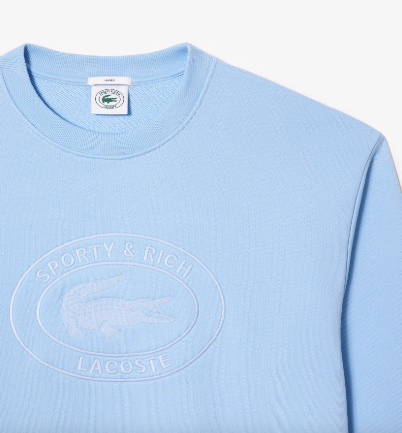 Sporty&Rich x Lacoste Oval Logo Embroidered Crewneck