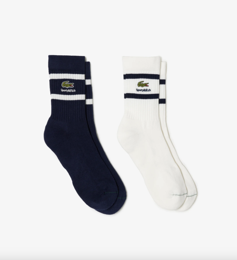 Sporty&Rich x Lacoste Ribbed Striped Socks Farine/Marine