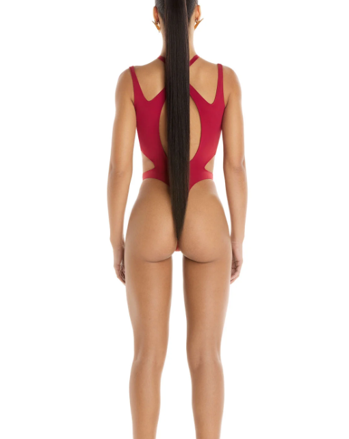 Thick Lycra Swimsuit Red
