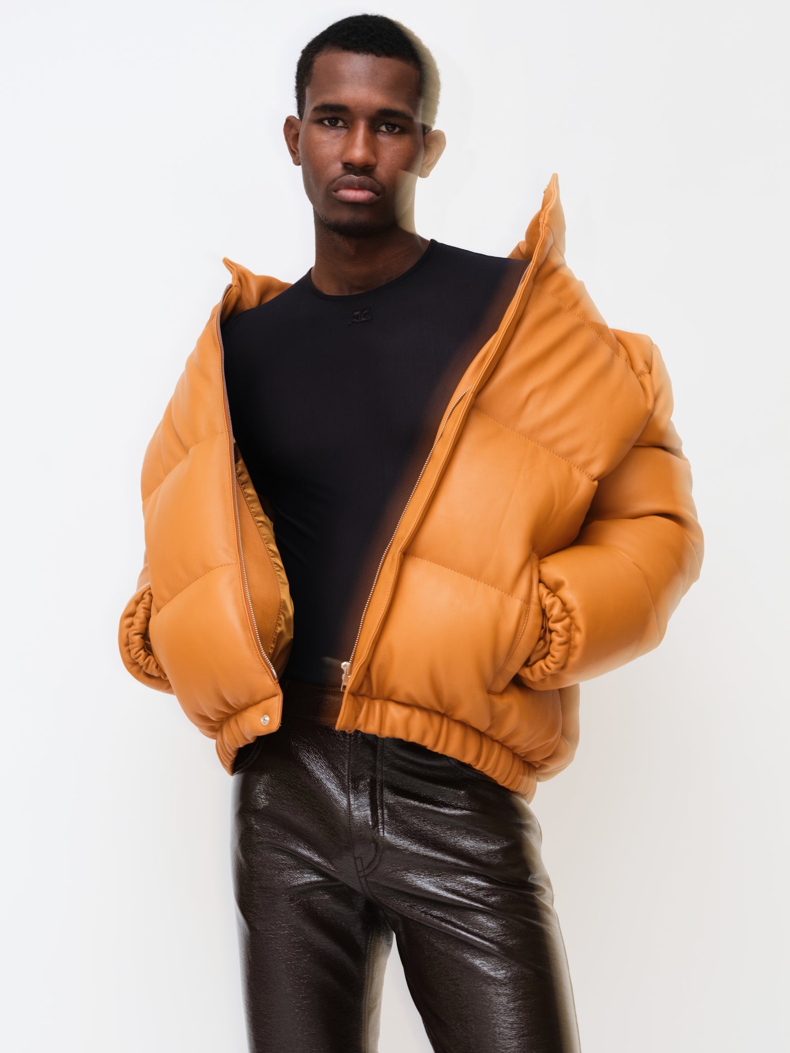 Fashion Leather Puffer