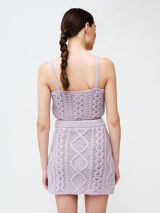 Cable Knit Skirt Lavender