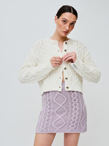 Cable Knit Cardigan With Bra Ivory – Tom Greyhound Paris