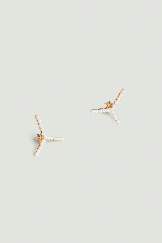 Mini Y Earrings Pearls