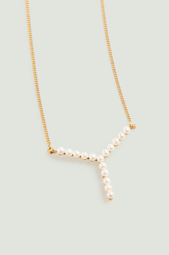 Mini Y Necklace Pearls
