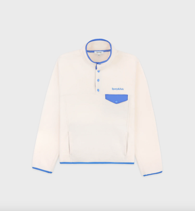 Serif Logo Polar Sweatshirt Cream/Ocean